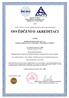 Accreditation certificate Calibration laboratory